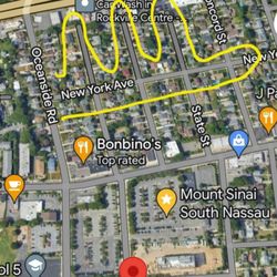 South Nassau Hospital - Location where one can park for 2 hours