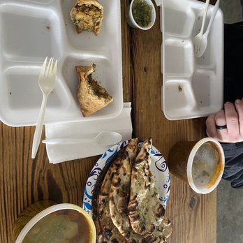 Punjabi Dhaba - Garlic naan, 2 different curry's, and samosa's - Indian Near Me - Alvord, Texas Punjabi Dhaba - Garlic naan, 2 different curry's, and samosa's - Indian Near Me - Alvord, Texas