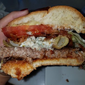Bricks Newhall - Bacon Bleu Burger cut in half (4/5) - Burgers Near Me - Santa Clarita, California Bricks Newhall - Bacon Bleu Burger cut in half (4/5) - Burgers Near Me - Santa Clarita, California
