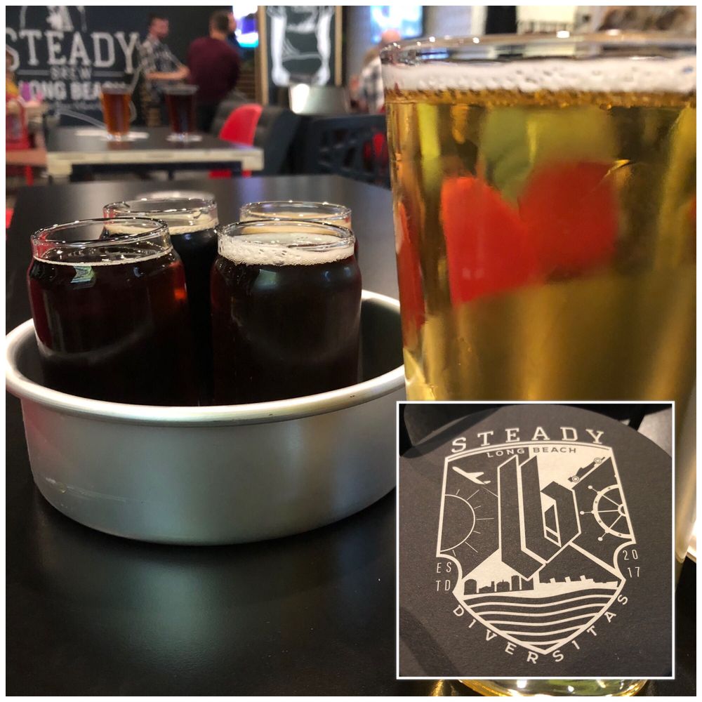 Steady Brewing - Beer flight porter stout red ale Oktoberfest blonde - Breweries Near Me - Long Beach, California Steady Brewing - Beer flight porter stout red ale Oktoberfest blonde - Breweries Near Me - Long Beach, California