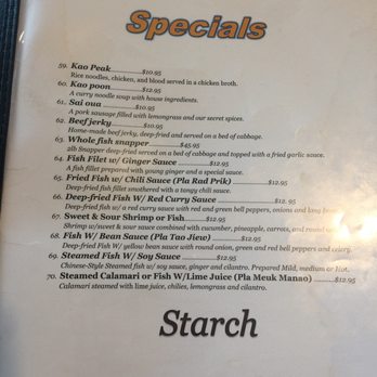 Thai Lao Restaurant - menu - Thai Near Me - Kapolei, Hawaii