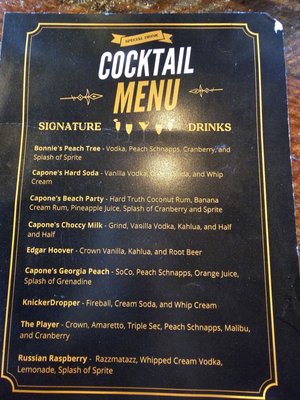 Menu photo 1 Capone's Downtown Speakeasy Shelbyville, IN Menu photo 1 Capone's Downtown Speakeasy Shelbyville, IN