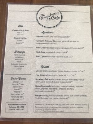 Menu photo 1 Strawberry Cafe Madison, MS