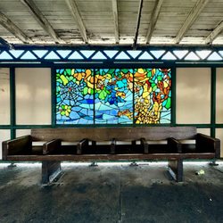 MTA - West Farms Square-E - West Farms Sq-E Tremont Ave Subway Station - Naomi Campbell "Animal Tracks" 2004, spiders