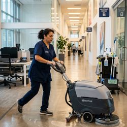 Jani One - Cleaning warehouse floor!