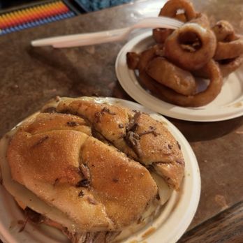 Nick's Old Original Roast Beef - Roast Been Combo with Onion Rings - Dive Bars Near Me - Philadelphia, Pennsylvania