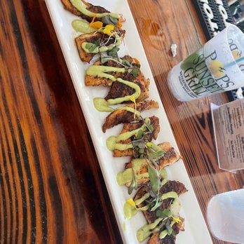 Pop's Sunset Grill - Blackened Salmon "Bites" - don't recommend. Not good cut of salmon and too oily. - Seafood Near Me - Nokomis, Florida