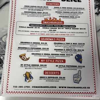 Smash And Slice - Menu - Pizza Near Me - Las Vegas, Nevada