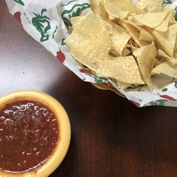 Chips and salsa with a little kick, on the house
