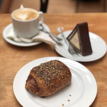 L.A. Burdick Handmade Chocolates - Ham and cheese croissant, passion fruit mousse, and almond latte - Desserts Near Me - Chicago, Illinois L.A. Burdick Handmade Chocolates - Ham and cheese croissant, passion fruit mousse, and almond latte - Desserts Near Me - Chicago, Illinois