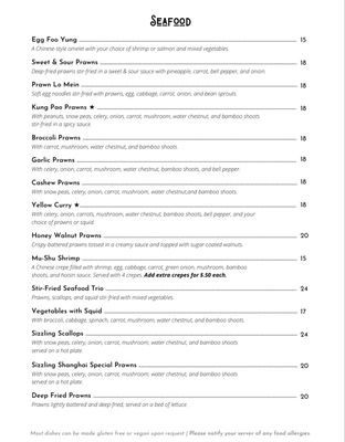 Menu photo 3 Shanghai Chinese Restaurant Port Townsend, WA Menu photo 3 Shanghai Chinese Restaurant Port Townsend, WA