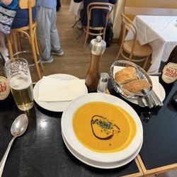 Gasthaus Pöschl - Pumpkin Cream Soup which we shared.