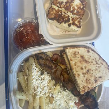 GRECO - Pork Souvlaki Plate Single halloumi - Greek Near Me - Boston, Massachusetts GRECO - Pork Souvlaki Plate Single halloumi - Greek Near Me - Boston, Massachusetts