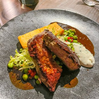Trestle - Roasted Lamb Loin - Chickpea Panisse, Yogurt, Petite Chicories, Aleppo Jus - New American Near Me - San Francisco, California Trestle - Roasted Lamb Loin - Chickpea Panisse, Yogurt, Petite Chicories, Aleppo Jus - New American Near Me - San Francisco, California