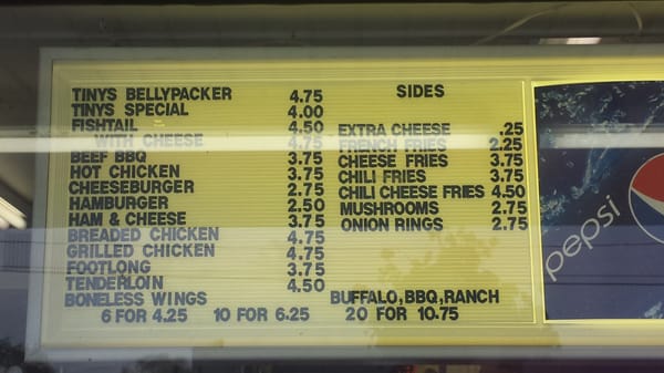 Menu photo 3 Tiny's Dairy Barn Wauseon, OH