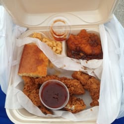 Mama's Fixins Soul Food and BBQ Food Truck - Chicken finger dinner!
