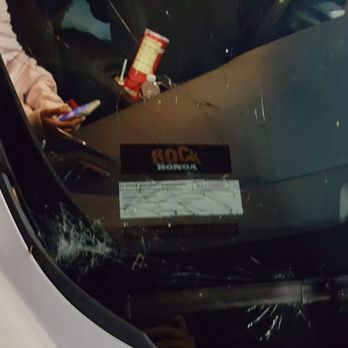 Auto Glass Best Service - Brand new car was hit with a glass beer bottle. Windshield had lots of deep cracks and spider webbing. - Auto Glass Services Near Me Auto Glass Best Service - Brand new car was hit with a glass beer bottle. Windshield had lots of deep cracks and spider webbing. - Auto Glass Services Near Me