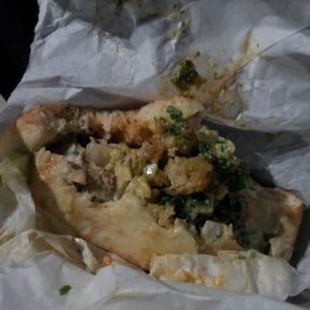 Falafel Stop - Mid-sandwich for those who eat first, take pictures second  :-) - Falafel Near Me - Sunnyvale, California