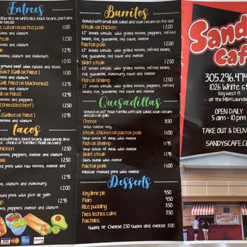Sandy's Cafe - Menu 9/2020 - Cuban Near Me - Key West, Florida Sandy's Cafe - Menu 9/2020 - Cuban Near Me - Key West, Florida