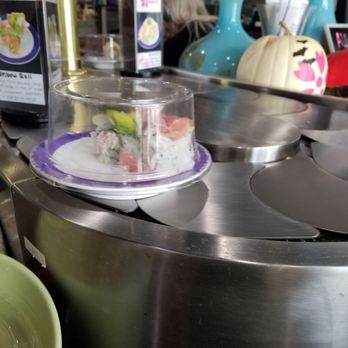 Sakura - Size of rainbow roll on train. - Sushi Bars Near Me - San Marcos, Texas