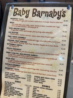 Menu photo 4 Baby Barnaby's Houston, TX