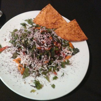 Adana Restaurant - 2) Fattush Salad:  Verdolagas, tomato, cucumber, radish, herbs & feta cheese, garnished with pita chips, spicy dressing. - Middle Eastern Near Me - Glendale, California