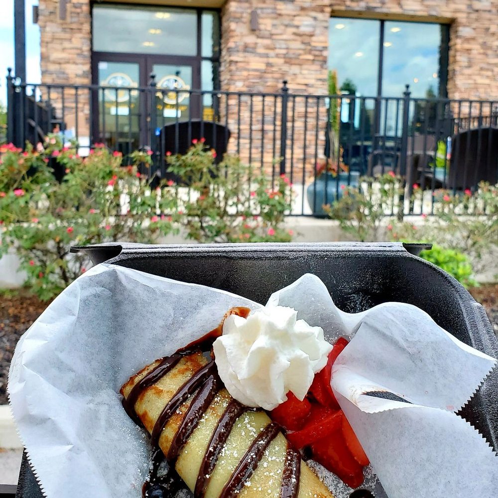 Nutella and strawberry crêpe! Nutella and strawberry crêpe!