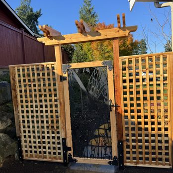 Lord's Projects - Customer designed 10' Arbor with custom dragon fly gate - General Contractors Near Me Lord's Projects - Customer designed 10' Arbor with custom dragon fly gate - General Contractors Near Me