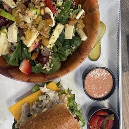 I think the sandwich was called Lassy's daddy or something and the salad was fruity pebbles!!!!