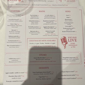 Joe Allen - Menu - Dec'22 - American Near Me - London, XGL Joe Allen - Menu - Dec'22 - American Near Me - London, XGL