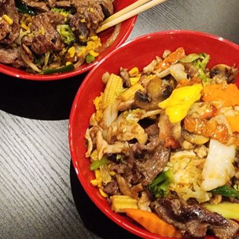 Yummy Bowl - Our yummy bowls of mixed protein and mixed veggies with your own choices of seasonings and sauces - Mongolian Near Me - Rockville, Maryland