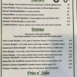 Ellison Brewing Co. - REO Town - Lunch and Dinner Menu