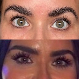 Lashes w mascara after the service (top) vs before (bottom). Lashes w mascara after the service (top) vs before (bottom).