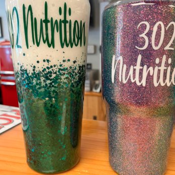 302 Nutrition - two tumbles on a table - Coffee & Tea Near Me - Raymond, Maine