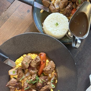 Pukara on the Beach - Lomo Saltado / Sautéed Loin and Risotto à la Huancaína con Lomo Saltado - Peruvian Near Me - Deerfield Beach, Florida Pukara on the Beach - Lomo Saltado / Sautéed Loin and Risotto à la Huancaína con Lomo Saltado - Peruvian Near Me - Deerfield Beach, Florida