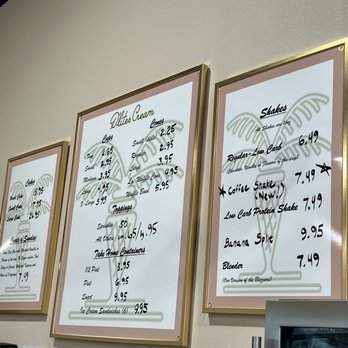 D'Lites Cream - three framed menus on a wall - Ice Cream & Frozen Yogurt Near Me - Corpus Christi, Texas