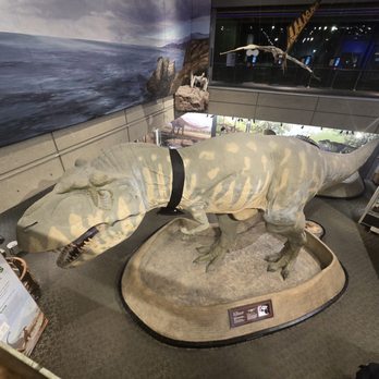 Museum of Science - dino w/ bowtie - Museums Near Me - Boston, Massachusetts