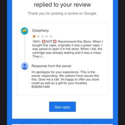 Aloha Smoke Shack - Original Review Response
