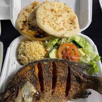 Cuscatlan Comida Salvadoreña - Mojarra Frita and Pollo con Queso Pupusa and Pollo con Chipotle y Queso Pupusa - Salvadoran Near Me - Escondido, California Cuscatlan Comida Salvadoreña - Mojarra Frita and Pollo con Queso Pupusa and Pollo con Chipotle y Queso Pupusa - Salvadoran Near Me - Escondido, California