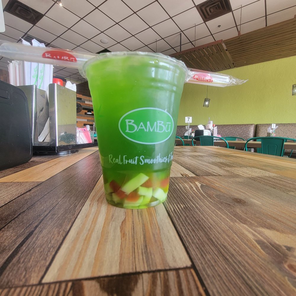 Honeydew green tea with rainbow Jelly... super sweet. Ask for less sugar. Overall GREAT FLAVOR! Honeydew green tea with rainbow Jelly... super sweet. Ask for less sugar. Overall GREAT FLAVOR!