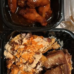 Catch Me If You Can - Turkey melt, Buffalo chicken fries, and sweet chili chicken wings.