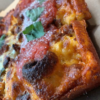 Pizza Jawn - Detroit with sausage - Pizza Near Me - Philadelphia, Pennsylvania Pizza Jawn - Detroit with sausage - Pizza Near Me - Philadelphia, Pennsylvania