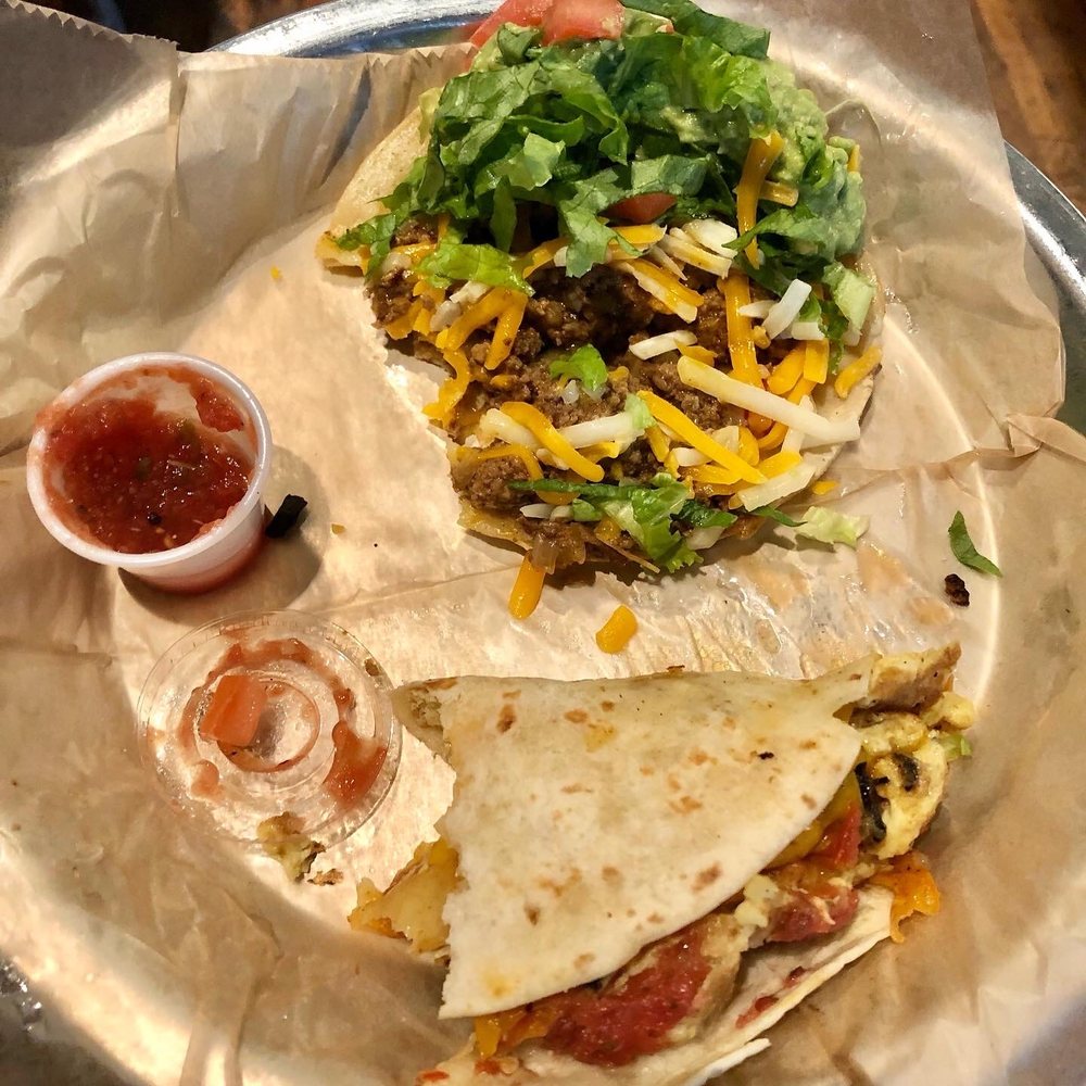 Taco Billy - Served in tin pie plates, cute - Breakfast & Brunch Near Me - Asheville, North Carolina Taco Billy - Served in tin pie plates, cute - Breakfast & Brunch Near Me - Asheville, North Carolina