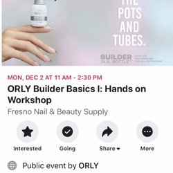 Fresno Nail & Beauty Supply - ORLY workshop on December 2, 2019!