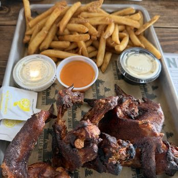 Longleaf Swine BBQ - Whole Smoked & Fried Chicken Wings - 5 Count - Southern Near Me - Raleigh, North Carolina