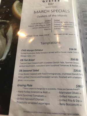 Menu photo 1 The Oyster Bar Adelaide, SA