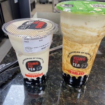 Kung Fu Tea - Mango creamsicle with brown sugar boba - Bubble Tea Near Me - Ashburn, Virginia