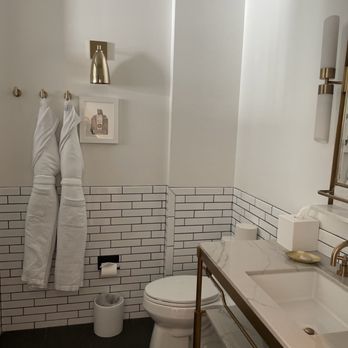 Halcyon, a hotel in Cherry Creek - Large bathroom with robes - Hotels Near Me - Denver, Colorado