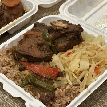 Jerk House Eatery - meat and rice in a styrofoam container - Caribbean Near Me - Silver Spring, Maryland