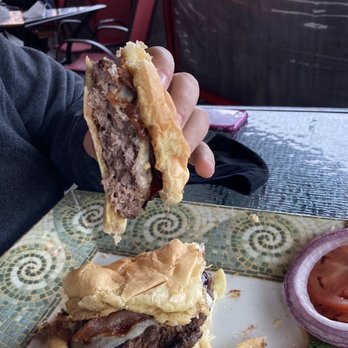 The Upper Deck - Ranchero burger. - New American Near Me - Southwest Harbor, Maine